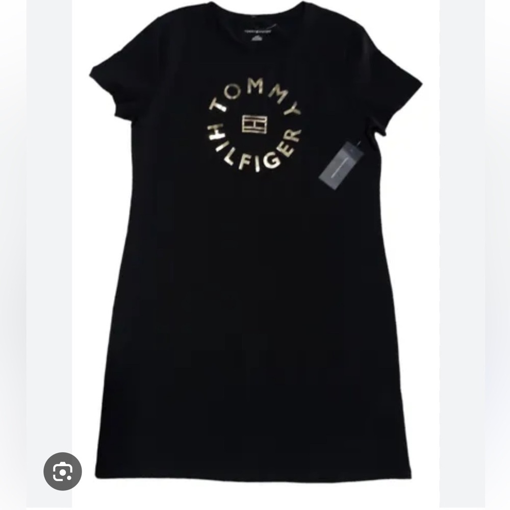 Tommy Hilfiger Women's Relaxed Short Sleeve Logo T-Shirt Dress NWT Size M - Picture 2 of 6